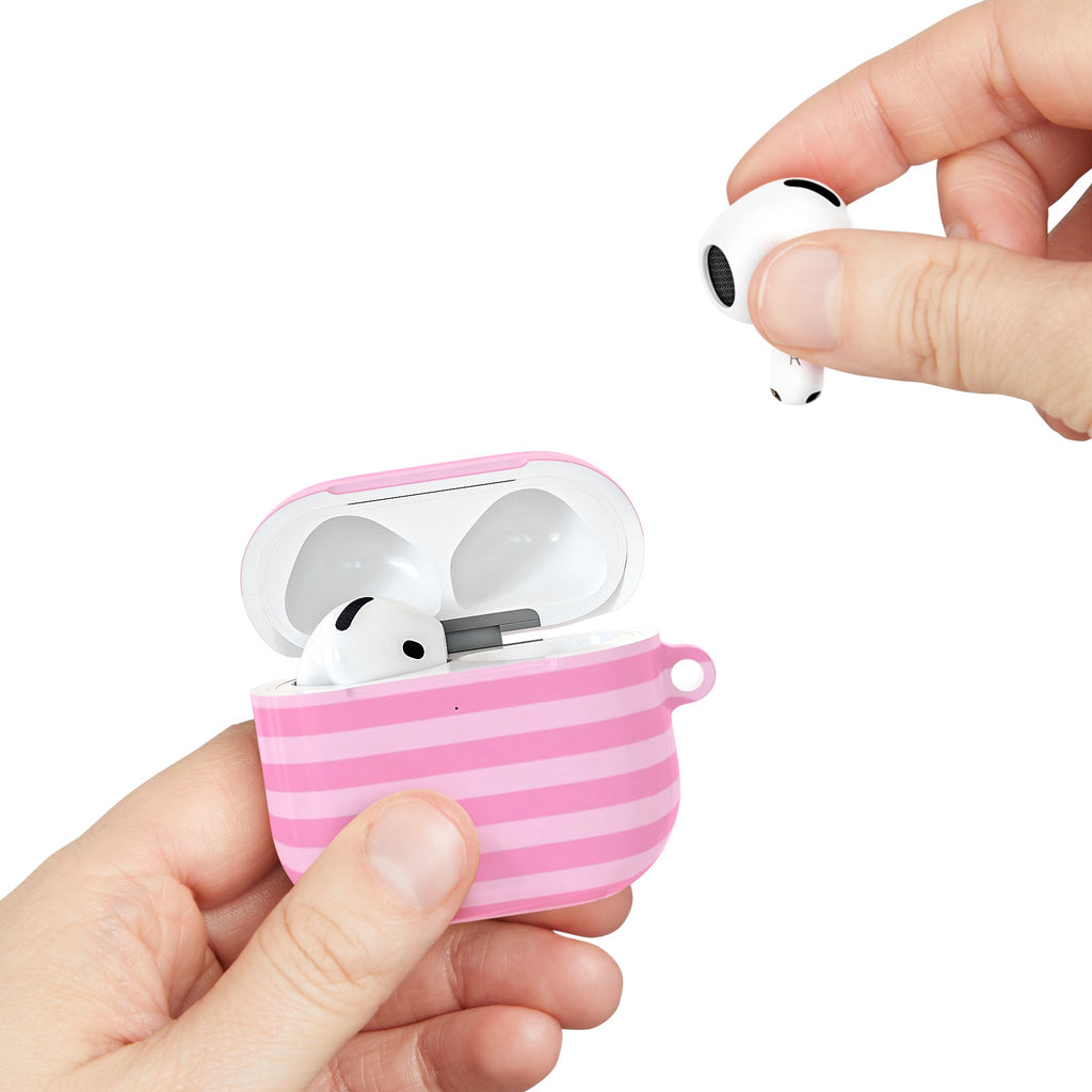 Pink Candy Stripes AirPods Case